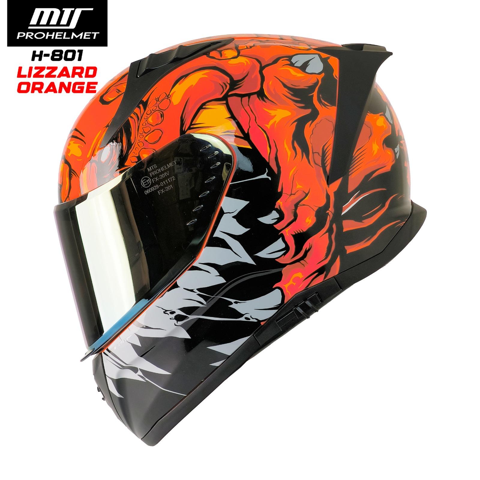 MTS M-801 LIZZARD ORANGE FULLFACE KASK (GOLD VİZÖRLÜ)